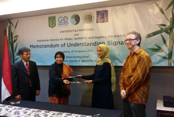 MOU Dengan Universitas Nasional dan Glonal One Atasi Masalah Air, Sanitasi dan Higienitas